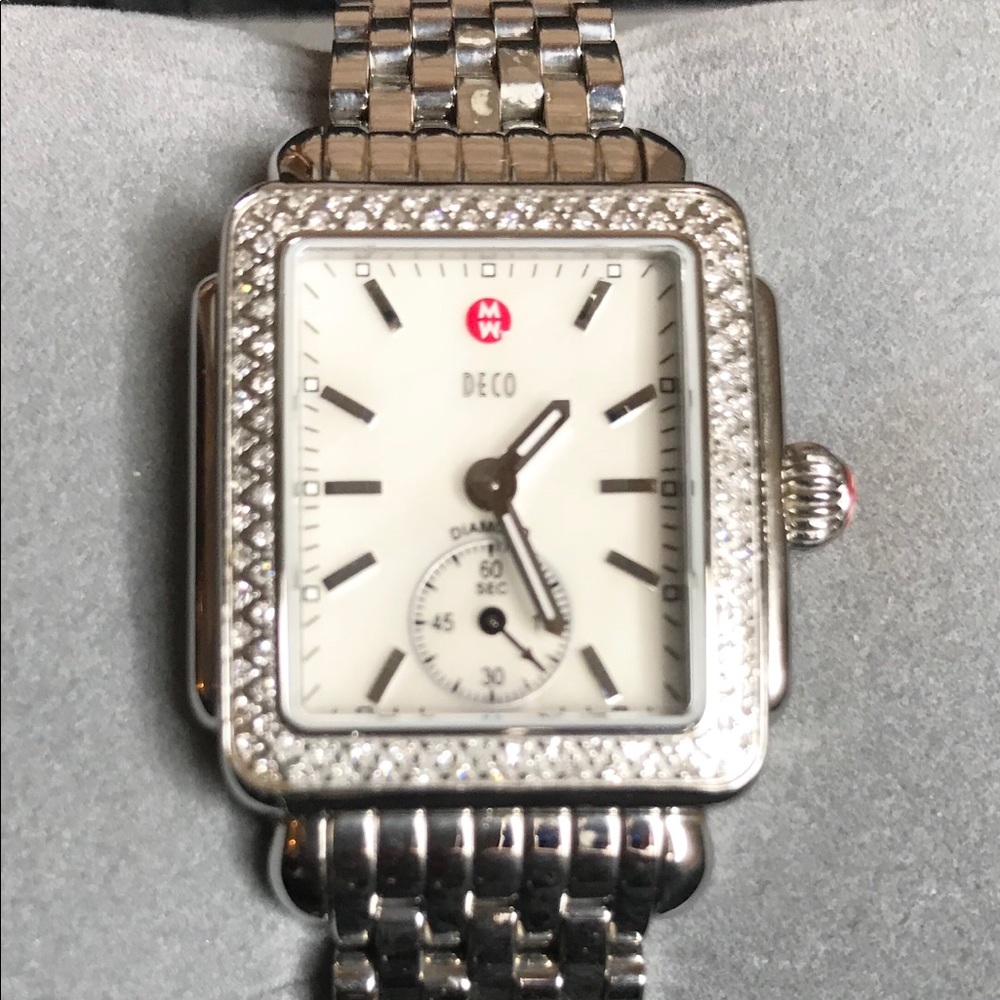Michele 16mm Deco Diamond Watch